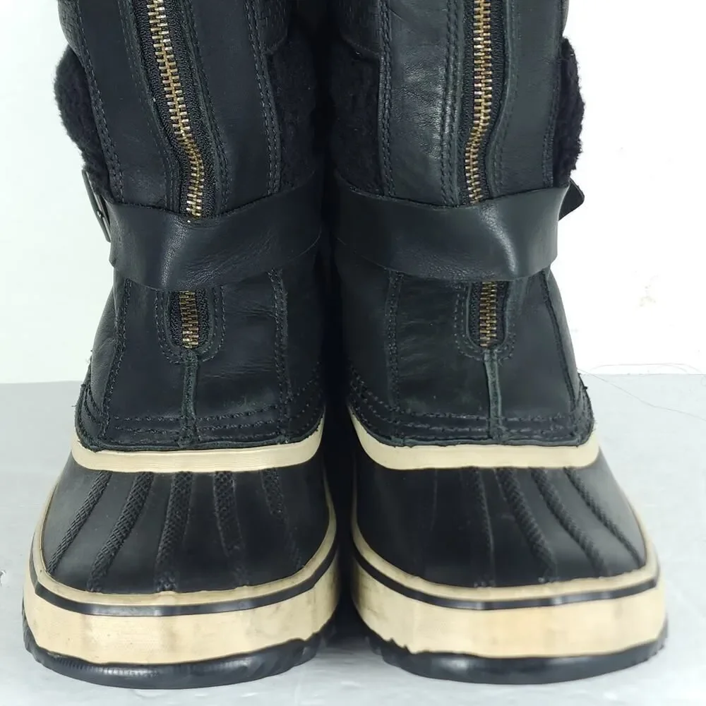 Sorel Women's Helen Of Tundra II US7 Black Leather Waterproof Winter Boots